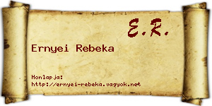 Ernyei Rebeka névjegykártya